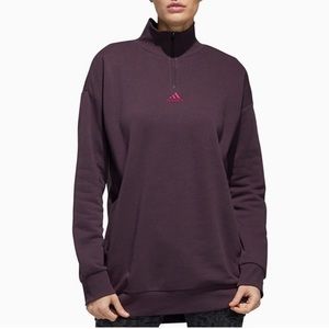 ✨SALE✨Adidas Essentials Comfort Elongated 1/4 Zip Sweatshirt in Purple - Size M